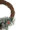 13.75" Frosted Christmas Wreath with Red Ornaments, Pine Needles & Stars